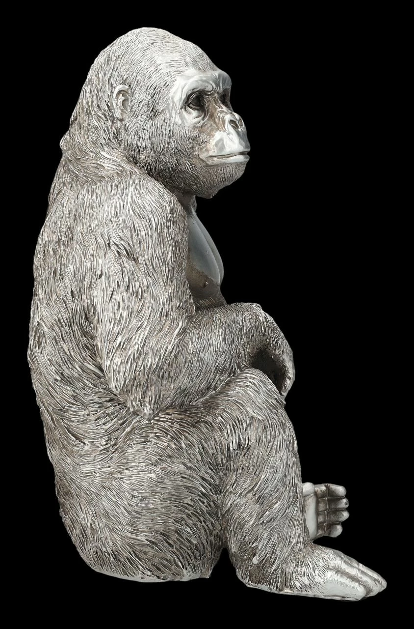 Gorilla Figur - Antik-Silber – Bild 5