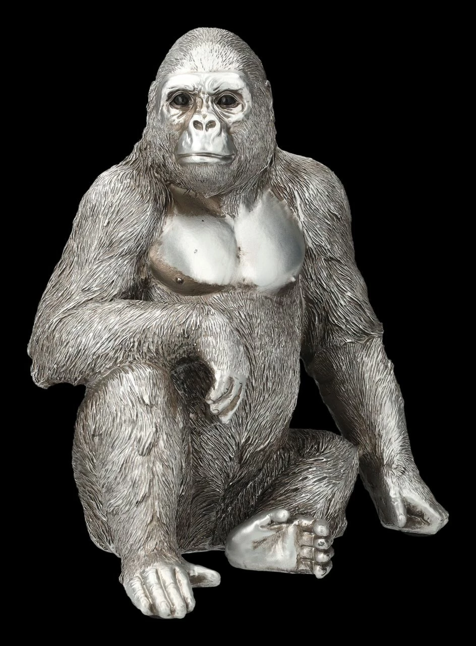 Gorilla Figur - Antik-Silber – Bild 2