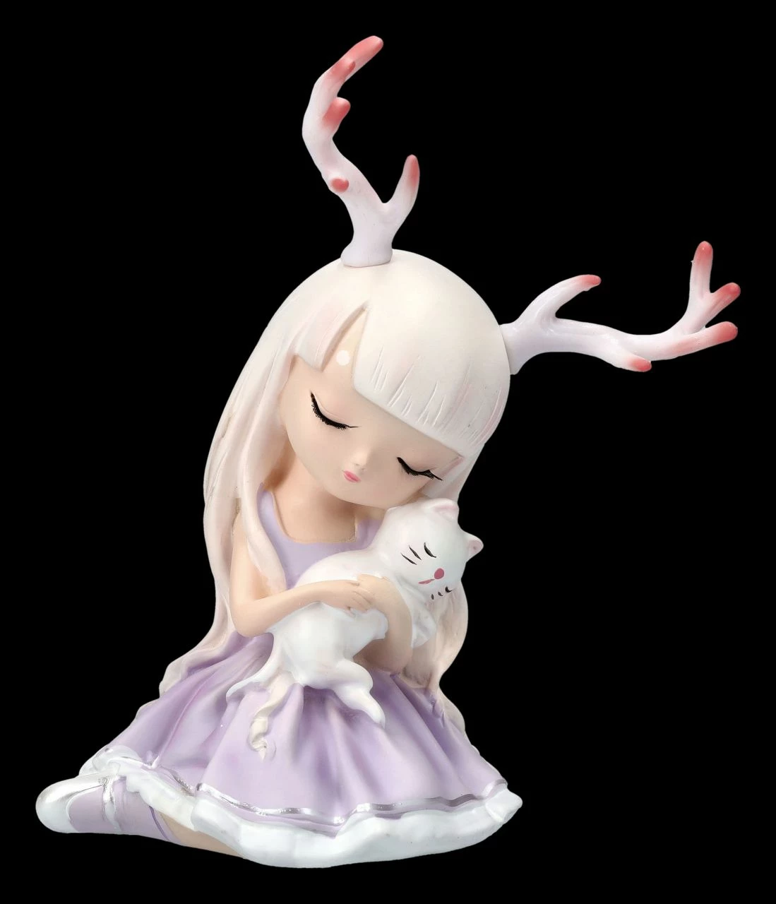 Kleine Feen Figur Mit Geweih Und Katze