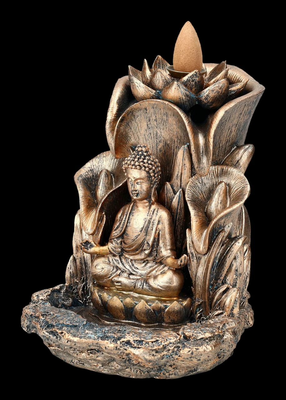 Backflow Räucherhalter - Buddha Mit Lotus – Bild 6