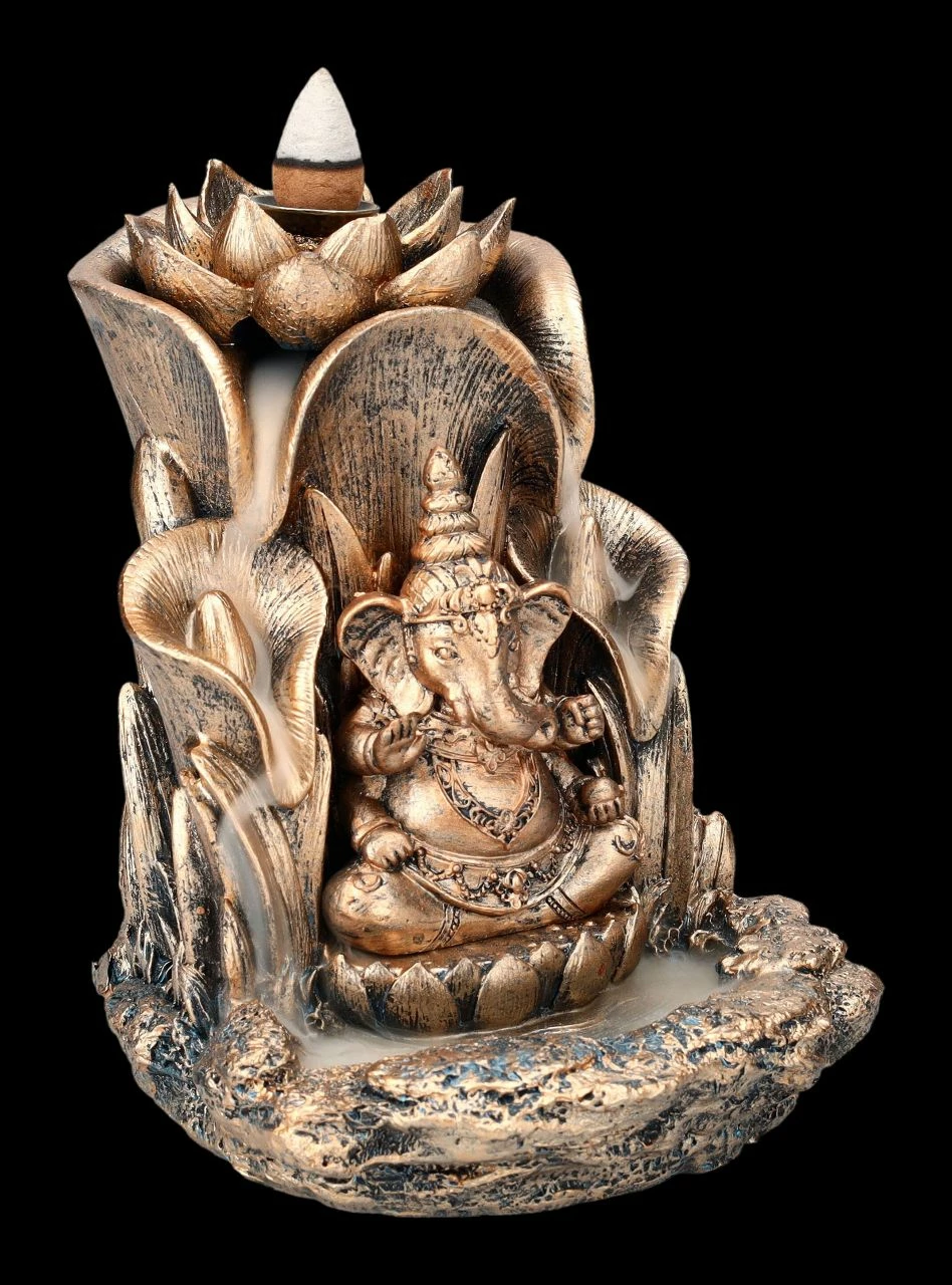 Backflow Räucherhalter - Ganesha Mit Lotus – Bild 2