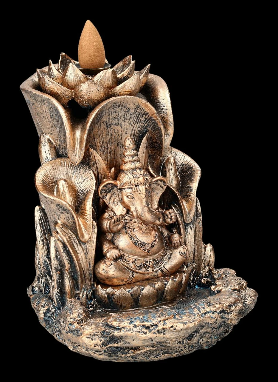 Backflow Räucherhalter - Ganesha Mit Lotus – Bild 6