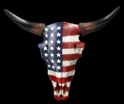 Wanddeko - Totenkopf Rind US Flagge