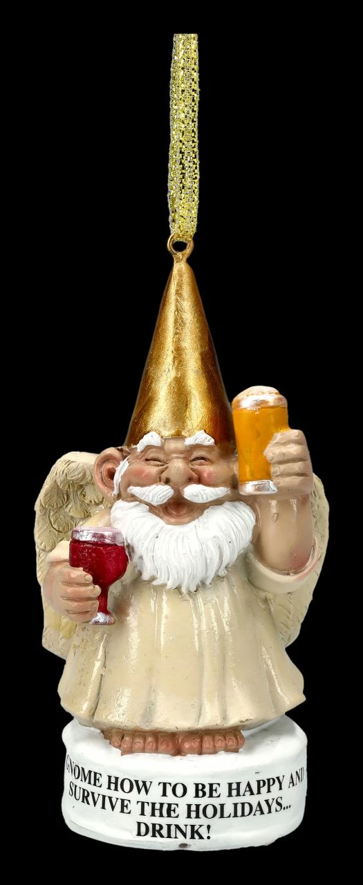 Christbaumschmuck - Gartenzwerg Engel Mit Bier – Bild 2