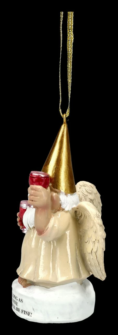 Christbaumschmuck - Gartenzwerg Engel Mit Wein – Bild 4