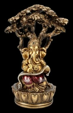 Ganesha Figur Mit Schriftrolle Unterm Baum