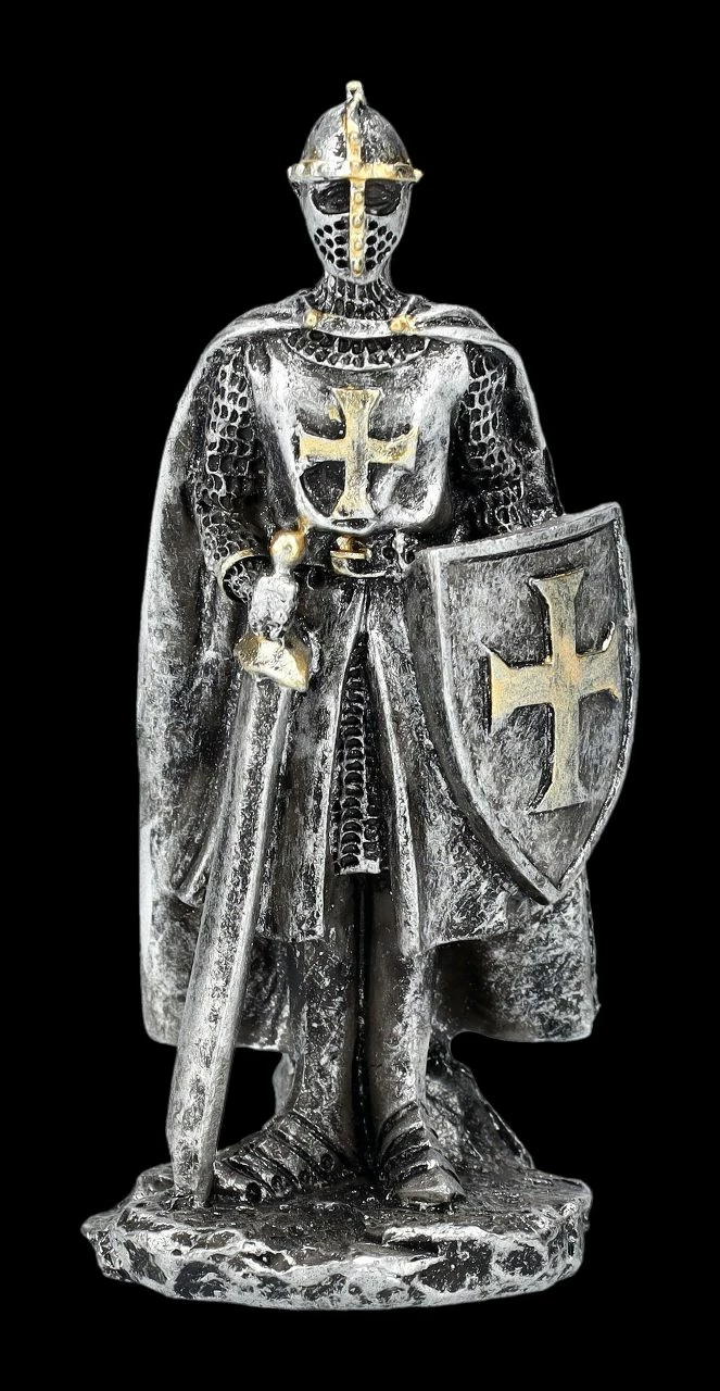 Ritterfiguren - Kreuzritter 12er Set Silber 8 Cm – Bild 5