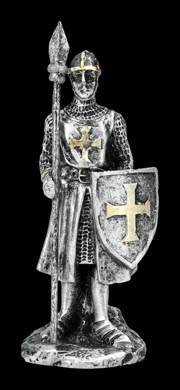 Ritterfiguren - Kreuzritter 12er Set Silber 8 Cm – Bild 2