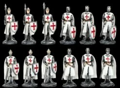 Ritterfiguren - Kreuzritter 12er Set Weiß 8 Cm