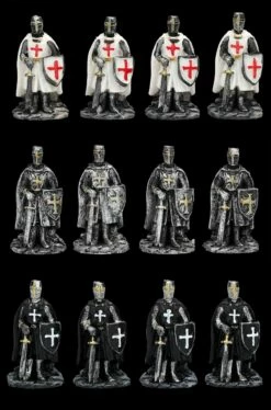 Ritterfiguren - Kreuzritter Mit Schild 12er Set Bunt 4,5 Cm