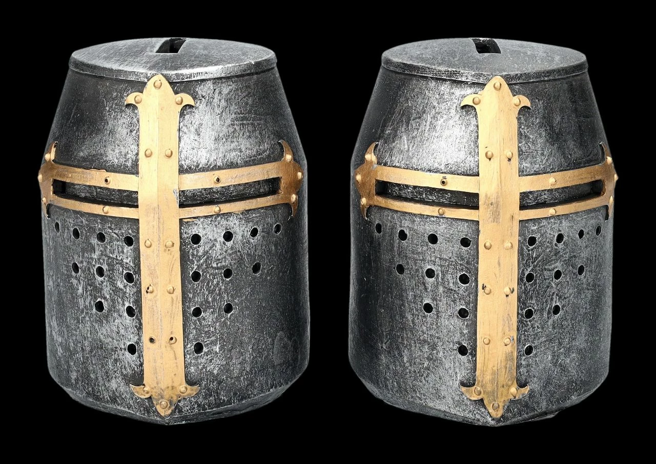 Spardose - Kreuzritterhelm 2er Set