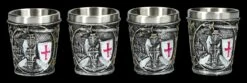 Schnapsbecher - Kreuzritter Weiß 4er Set