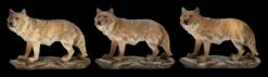 Wolf Figuren - Stehend Grau 3er Set