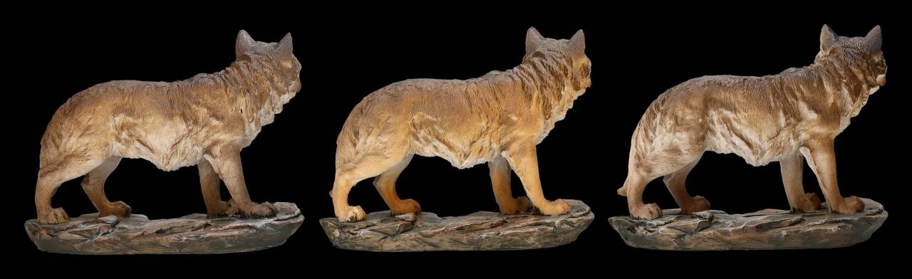 Wolf Figuren - Stehend Grau 3er Set – Bild 5