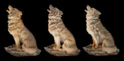 Wolf Figuren - Sitzend Heulend 3er Set