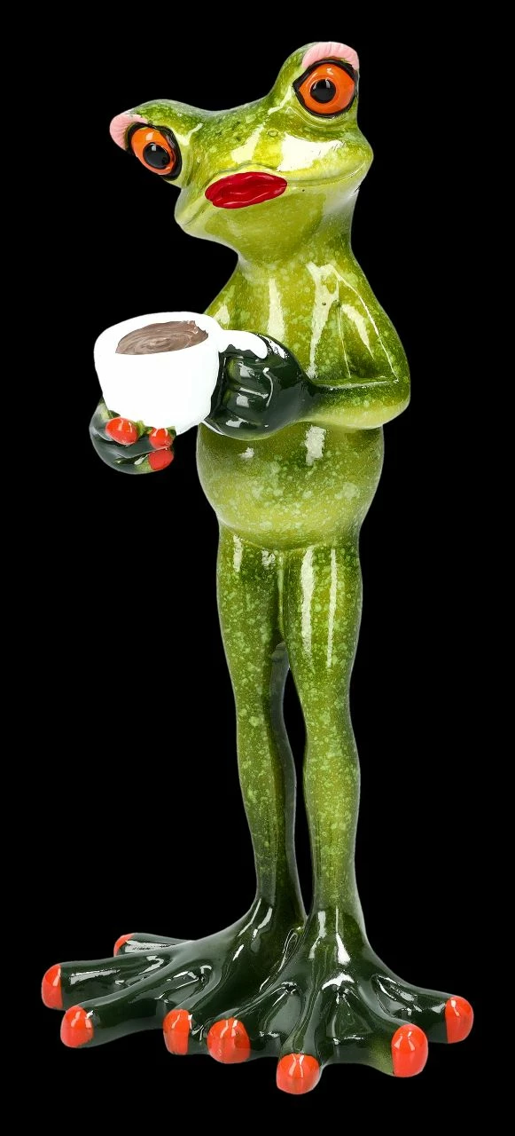 Lustige Frosch Figur - Kaffeepause – Bild 3