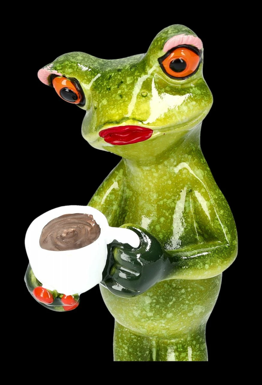 Lustige Frosch Figur - Kaffeepause – Bild 7