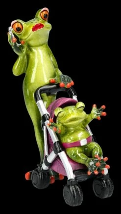 Lustige Frosch Figur - Mama Und Kind Spazieren