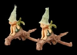Pixie Kobold Figur Mit Drache Auf Baum - 2er Set