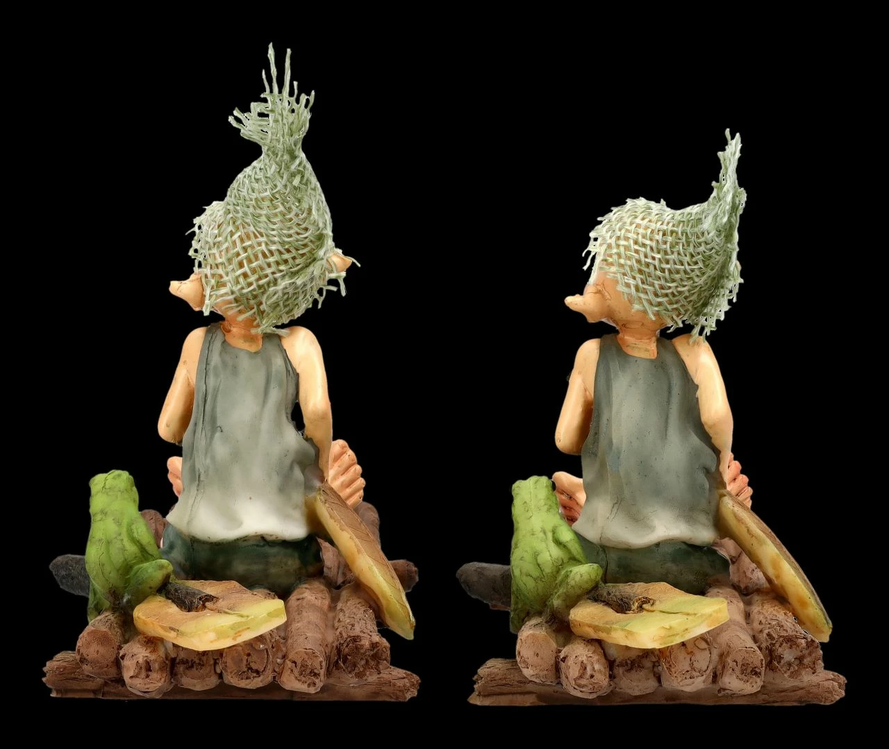 Pixie Kobold Figur Mit Frosch Auf Floß - 2er Set – Bild 5