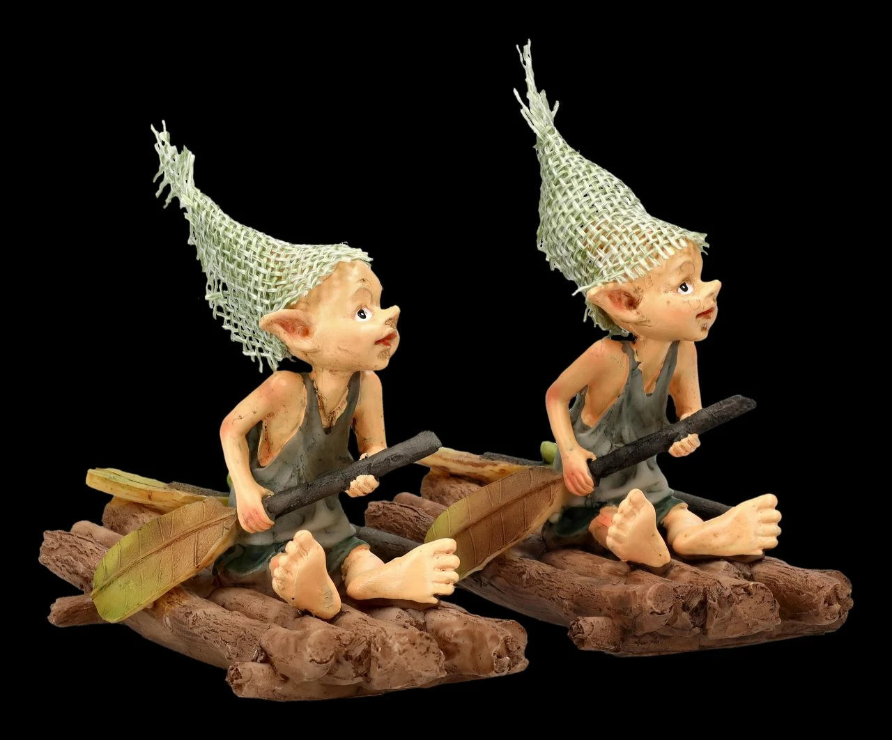 Pixie Kobold Figur Mit Frosch Auf Floß - 2er Set – Bild 3
