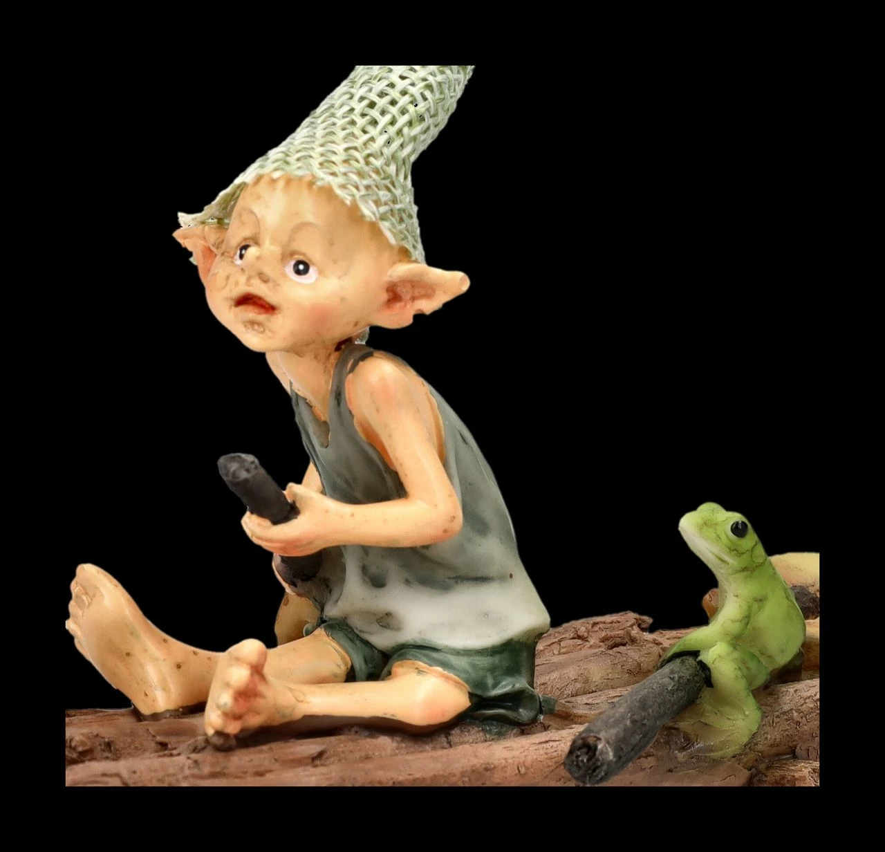Pixie Kobold Figur Mit Frosch Auf Floß - 2er Set – Bild 7