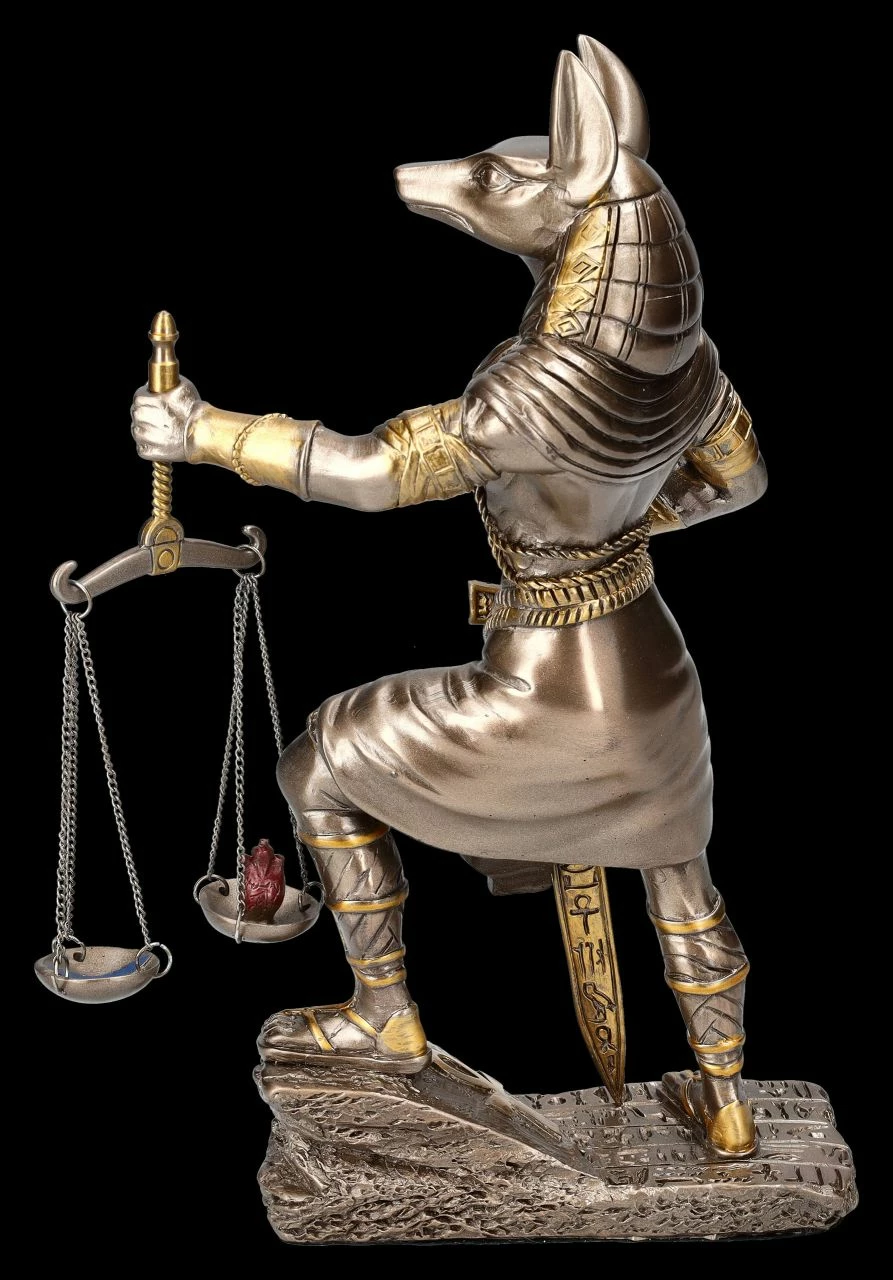Anubis Figur Mit Waage Fällt Urteil Bronzefarben – Bild 4