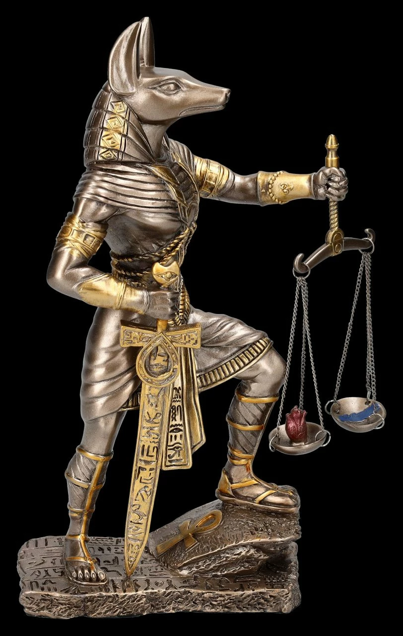 Anubis Figur Mit Waage Fällt Urteil Bronzefarben – Bild 2