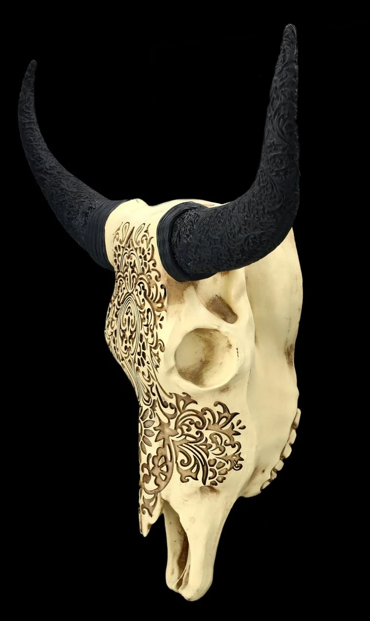 Wandrelief - Rinderschädel Mit Verzierungen – Bild 5