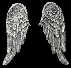 Wanddeko - Engelsflügel Silberfarben