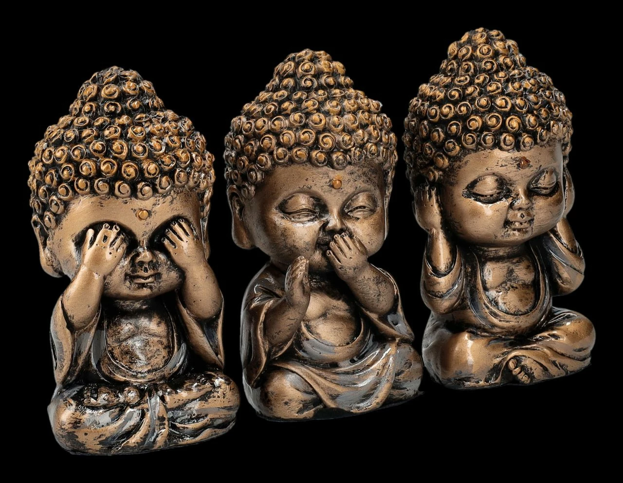 Buddha Figuren - Lustige Mönche Nichts Böses – Bild 2