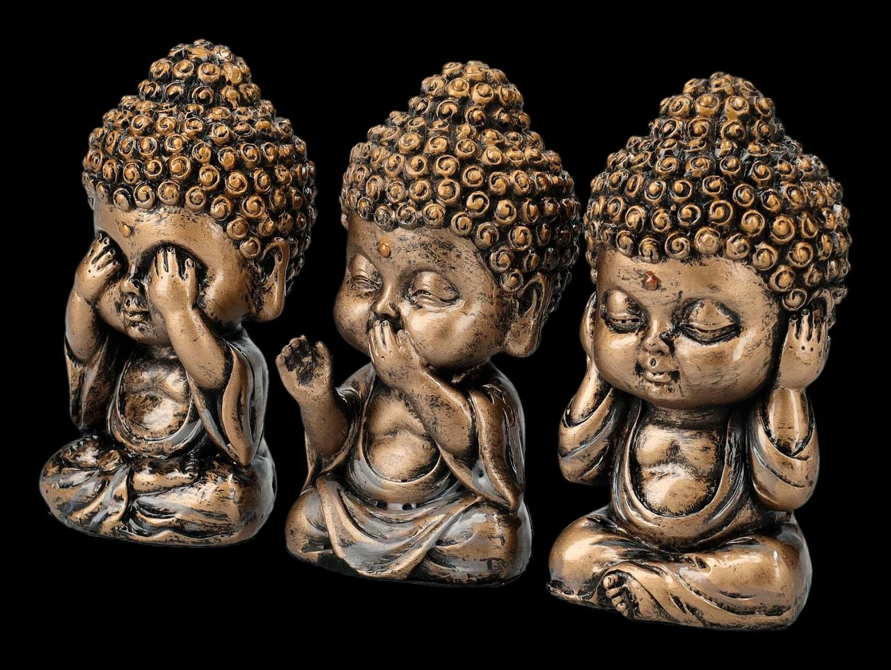Buddha Figuren - Lustige Mönche Nichts Böses – Bild 4