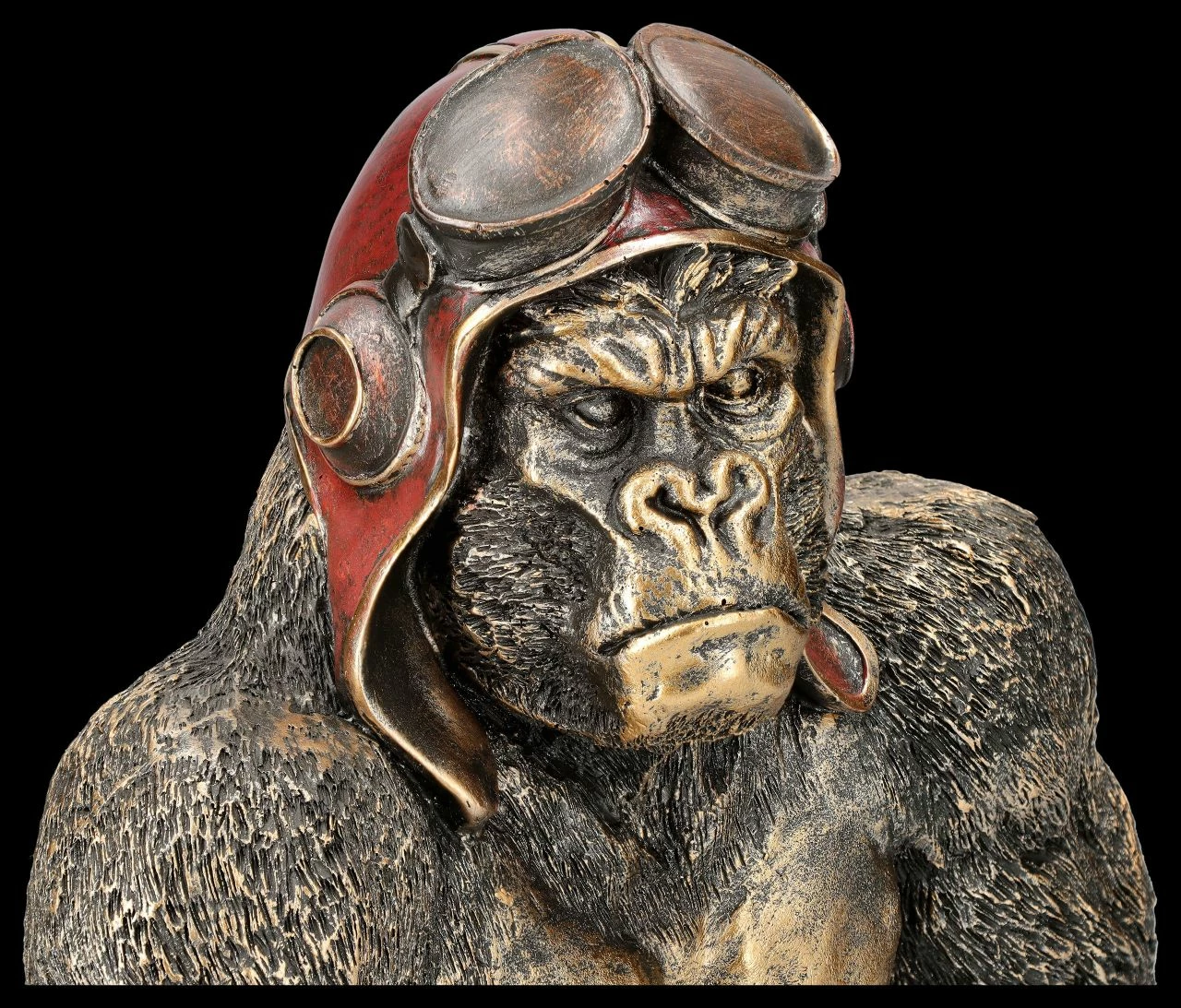 Gorilla Figur Mit Fliegerbrille Goldfarben – Bild 7
