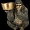 Gorilla Figur Hält Schale - Goldfarben