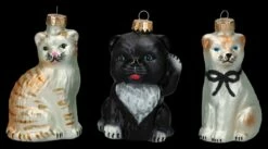 Weihnachtskugeln 3er Set - Katzen