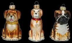 Weihnachtskugeln 3er Set - Hunde