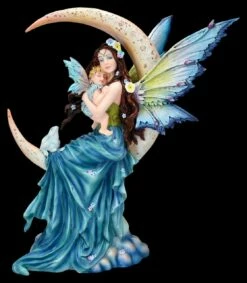 Elfenfigur - Mondfee Luna Mit Kind Und Hase