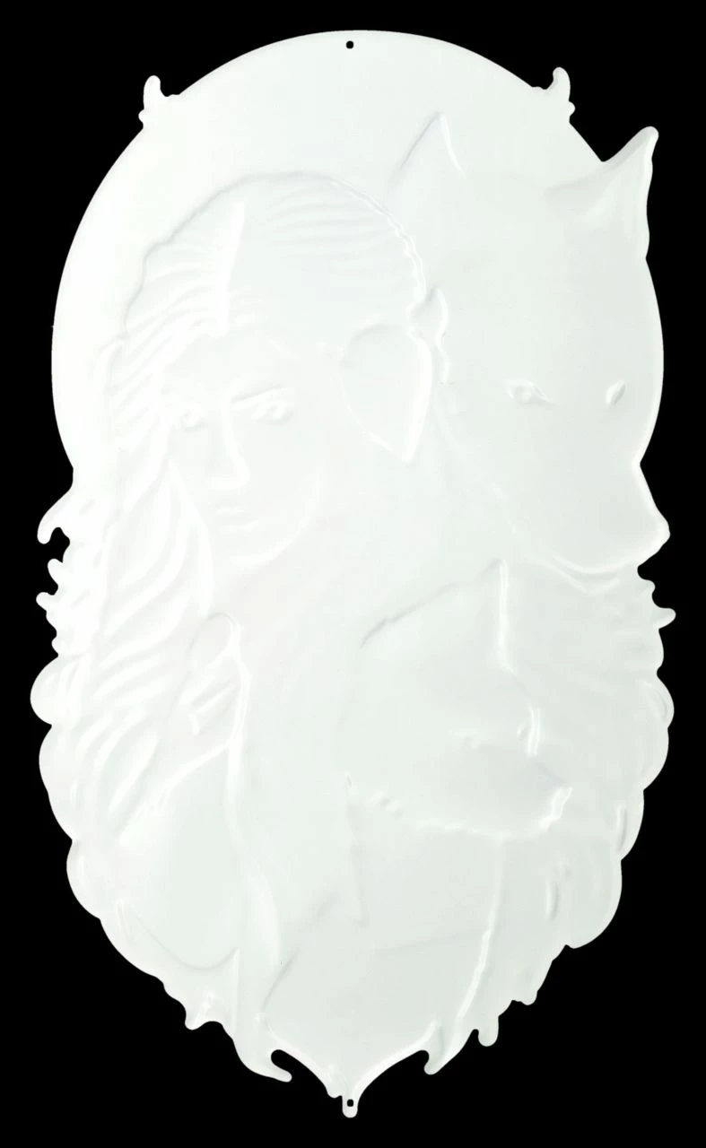 Blechschild - Düstere Kriegerin Mit Wölfen – Bild 4