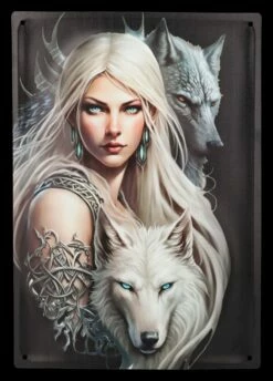 Blechschild - Hüterin Der Wölfe