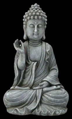 Buddha Figur Grau - Chin Mudra
