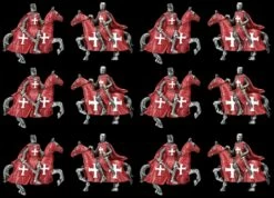 Ritter Magnete 12er Set - Kreuzritter Rot