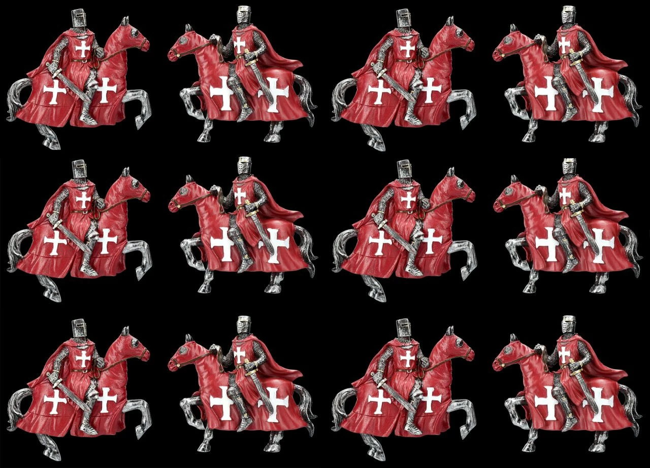 Ritter Magnete 12er Set - Kreuzritter Rot
