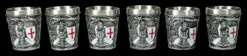 Schnapsbecher 6er Set - Kreuzritter Weiß