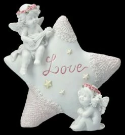 Engel Figur - Putten Mit Stern "Love"