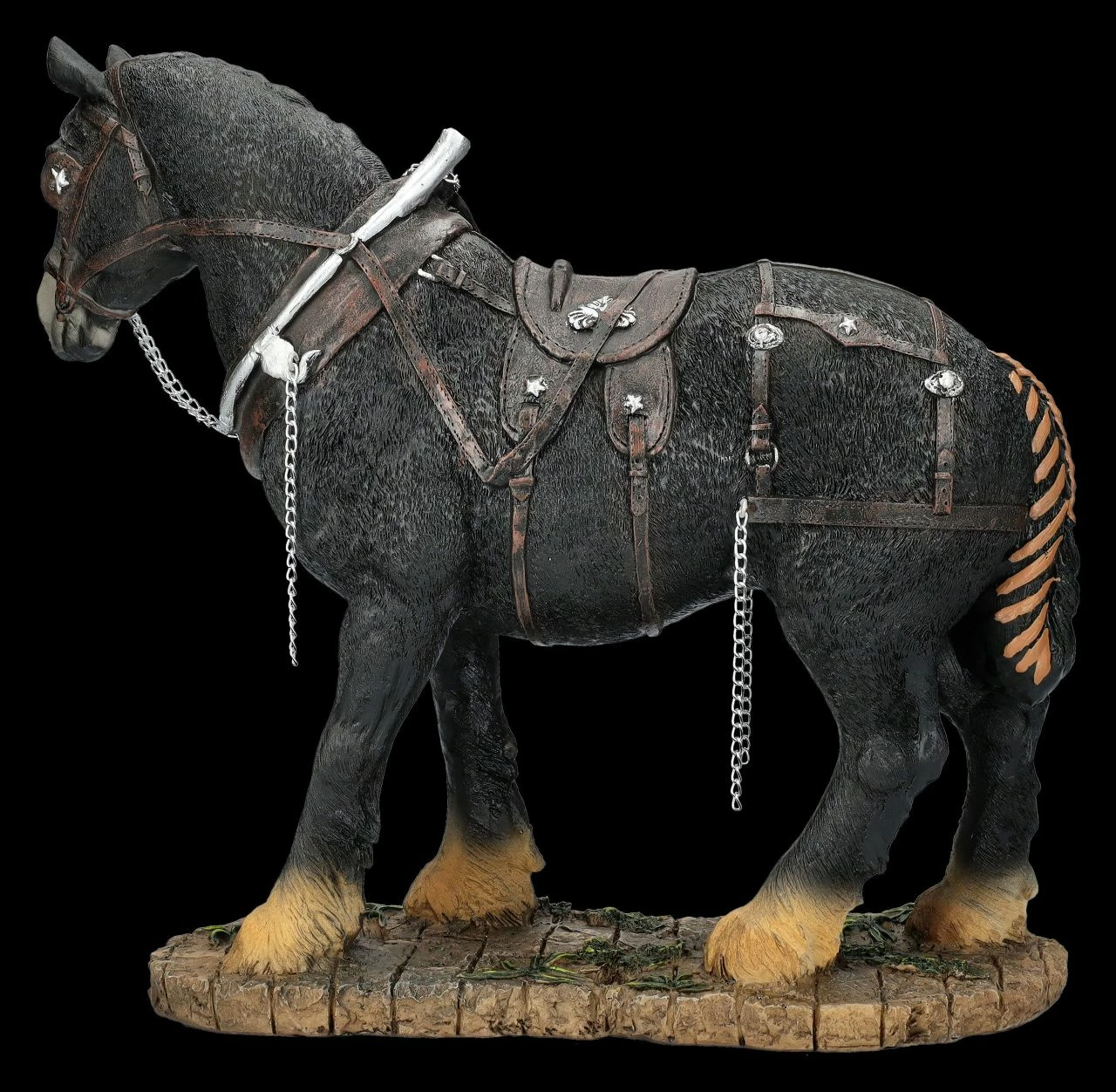 Pferde Figur - Percheron Kaltblut Mit Geschirr – Bild 4