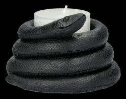 Teelichthalter - Schwarze Schlange