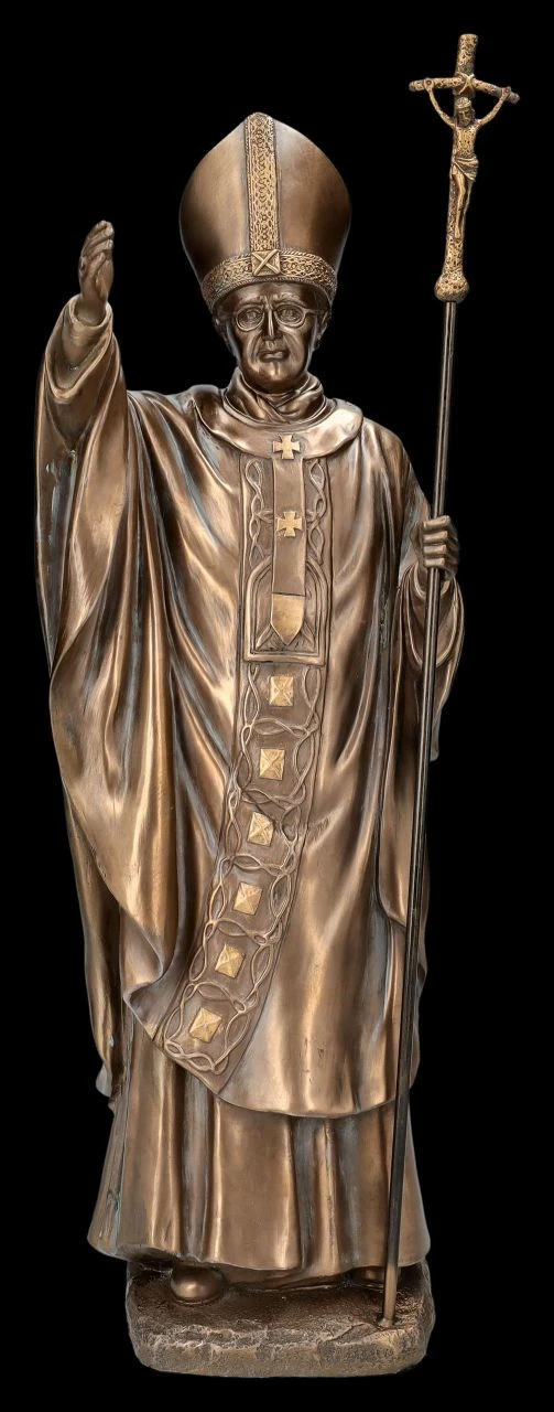 Heiligenfigur - Papst Franziskus Bronziert