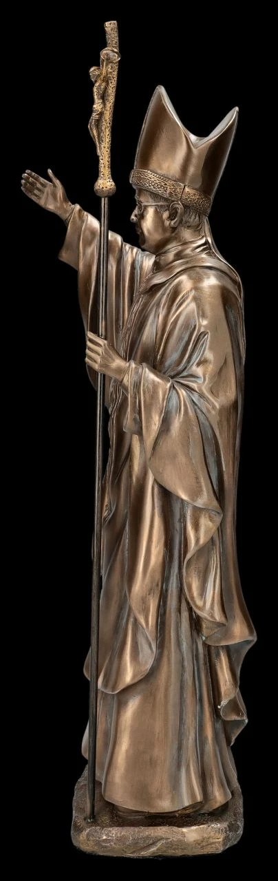 Heiligenfigur - Papst Franziskus Bronziert – Bild 3