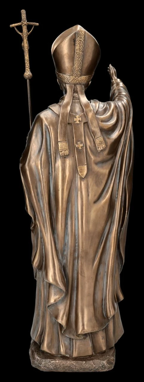 Heiligenfigur - Papst Franziskus Bronziert – Bild 4