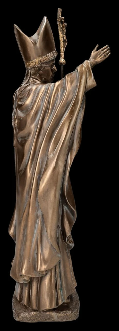 Heiligenfigur - Papst Franziskus Bronziert – Bild 5